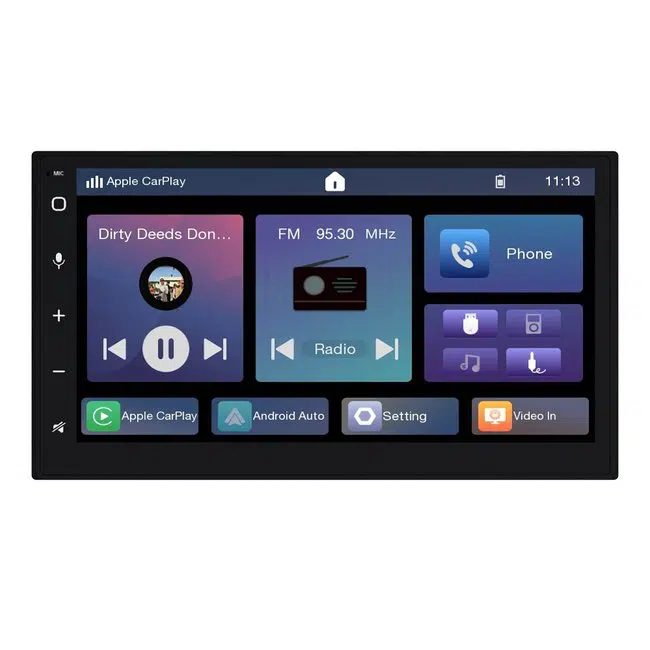 Mongoose Q-U720AC 2-DIN Head Unit Android Auto Bluetooth Wireless Apple CarPlay