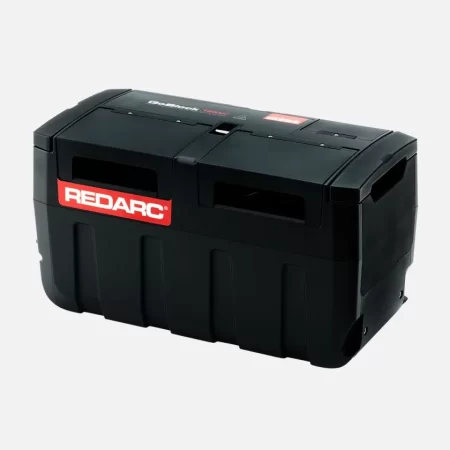 lease note, the GoBlock cannot be shipped to a PO Box. For further information or to discuss alternate shipping options, contact us here. Are you ready for portable power unleashed? REDARC's GoBlock is not your average 12v battery box, it is a rugged and sophisticated portable dual battery system capable of powering your next great adventure. Hit the road and head to the great outdoors or enjoy a family day out with the peace of mind that no matter what, you will be packed with hours, even days of off-grid power. GoBlock® features 9 products in 1 compact unit plus 2 accessories in the box (12v accessory socket charger + mains AC wall charger) and over the air updates. AC charger (overnight mains charger) 50A DC-DC Charger 50A MPPT Solar regulator Quality LiFePO4 battery cells REDARC proprietary battery management system Battery monitoring via RedVision® Start Battery Recovery capability, Aluminium Battery Housing Charging outlets for 12v accessory, Anderson and USB Portable power unleashed Go beyond campgrounds and caravan parks with this unique lithium battery box that is capable of delivering fast and effective charge to run fridges, camp lights, drones, cameras and CPAP machines. This complete system features REDARC’s market leading DC DC charging technology that makes it capable of a rapid 50A recharge rate, meaning in around two hours you could have a massive 100Ah of power.