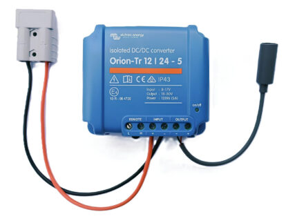 Power your Starlink Mini from 12V using your existing 15m DC Mini cable. Converts 12V to 30V to avoid voltage drop from longer power cables. Anderson plug and waterproof Starlink Mini socket included.