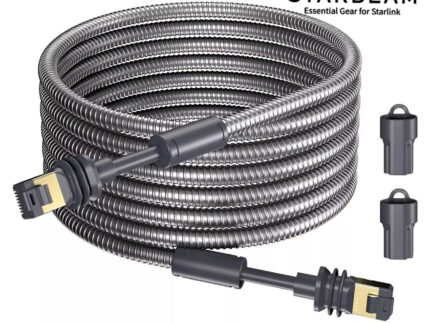 STARBEAM Starlink Gen3 Outdoor Armoured Stainless Steel Sleeve Ethernet Cable 10m