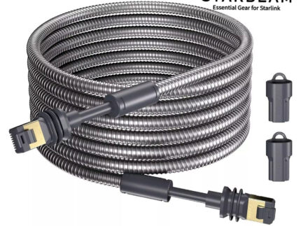 STARBEAM Starlink Gen3 Outdoor Armoured Stainless Steel Sleeve Ethernet Cable 23m