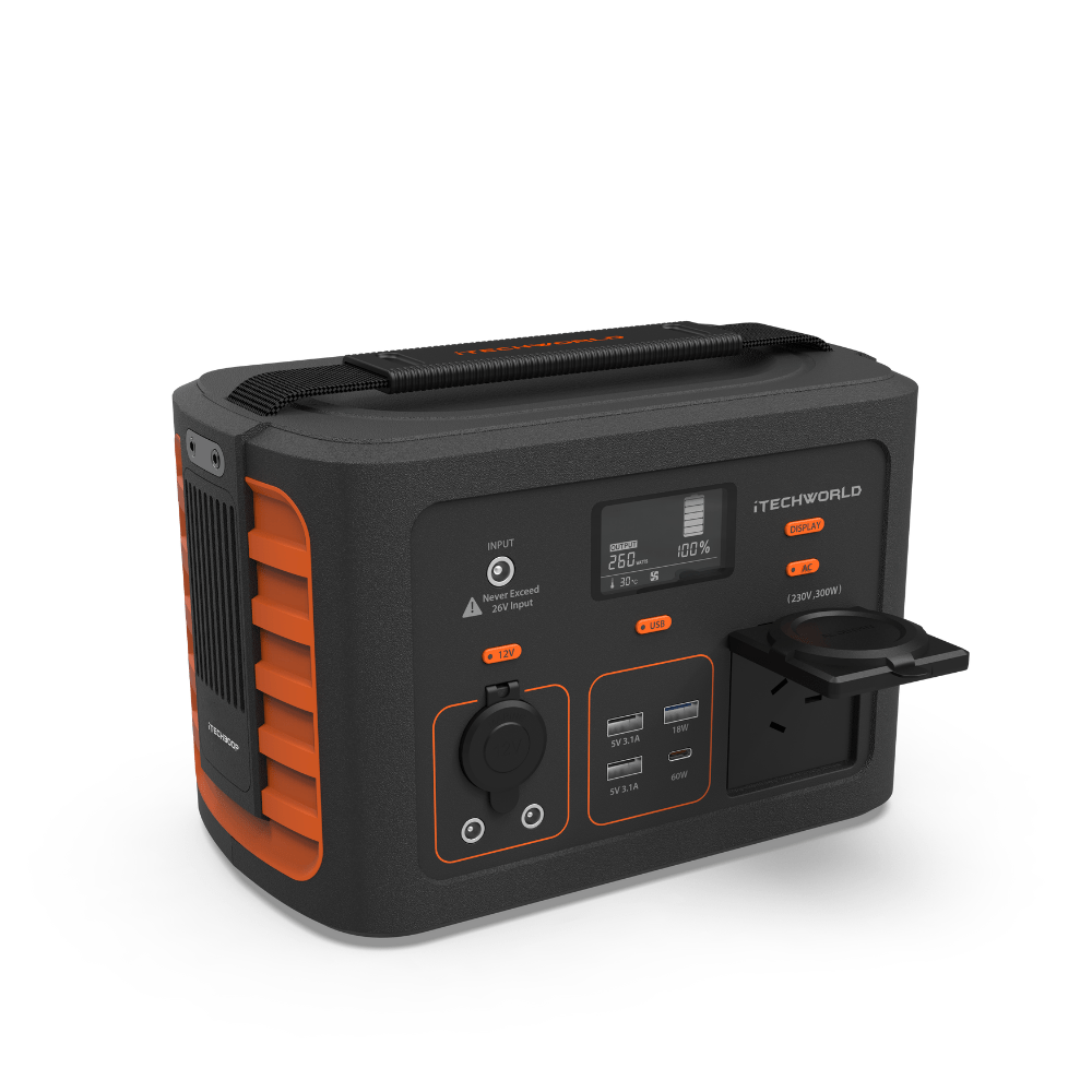 iTECH300Plithiumpowerstation25ahsolargenerator.png iTECH300P Portable Lithium Power Station 300W 25Ah